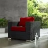 Modway Summon Outdoor Patio Fabric Sunbrella® Armchair in Canvas Red - Lifestyle - Modway Summon Outdoor Patio Fabric Sunbrella® Armchair in Canvas Red - Lifestyle