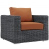 Modway Summon Outdoor Patio Fabric Sunbrella® Armchair in Canvas Tuscan - Front Side Angle