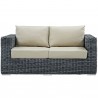 Modway Summon Outdoor Patio Sunbrella® Loveseat in Canvas Antique Beige - Front Angle