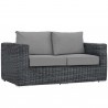 Modway Summon Outdoor Patio Sunbrella® Loveseat in Canvas Gray - Front Side Angle