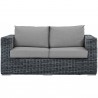 Modway Summon Outdoor Patio Sunbrella® Loveseat in Canvas Gray - Front Angle