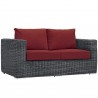 Modway Summon Outdoor Patio Sunbrella® Loveseat in Canvas Red - Front Side Angle