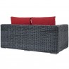 Modway Summon Outdoor Patio Sunbrella® Loveseat in Canvas Red - Back Side Angle