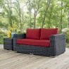 Modway Summon Outdoor Patio Sunbrella® Loveseat in Canvas Red - Lifestyle