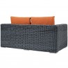 Modway Summon Outdoor Patio Sunbrella® Loveseat - Canvas Tuscan - Back Side Angle