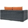 Modway Summon Outdoor Patio Sunbrella® Loveseat - Canvas Tuscan - Back Side Angle - Modway Summon Outdoor Patio Sunbrella® Loveseat - Canvas Tuscan - Back Side Angle