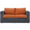 Modway Summon Outdoor Patio Sunbrella® Loveseat - Canvas Tuscan - Front Angle