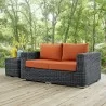 Modway Summon Outdoor Patio Sunbrella® Loveseat - Canvas Tuscan - Lifestyle - Modway Summon Outdoor Patio Sunbrella® Loveseat - Canvas Tuscan - Lifestyle
