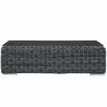 Modway Summon Outdoor Patio Glass Top Coffee Table - Gray - Front Angle - Modway Summon Outdoor Patio Glass Top Coffee Table - Gray - Front Angle
