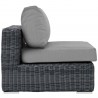 Modway Summon Outdoor Patio Sunbrella® Armless in Canvas Gray - Side Angle