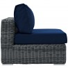 Modway Summon Outdoor Patio Sunbrella® Armless in Canvas Navy - Side Angle
