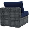 Modway Summon Outdoor Patio Sunbrella® Armless in Canvas Navy - Back Side Angle