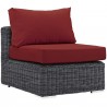 Modway Summon Outdoor Patio Sunbrella® Armless in Canvas Red - Front Side Angle