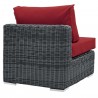 Modway Summon Outdoor Patio Sunbrella® Armless in Canvas Red - Back Side Angle