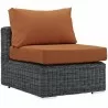 Modway Summon Outdoor Patio Sunbrella® Armless - Front Side Angle - Modway Summon Outdoor Patio Sunbrella® Armless - Front Side Angle