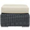 Modway Summon Outdoor Patio Sunbrella® Ottoman in Canvas Antique Beige - Front Angle