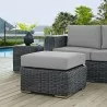 Modway Summon Outdoor Patio Sunbrella® Ottoman in Canvas Gray - Lifestyle - Modway Summon Outdoor Patio Sunbrella® Ottoman in Canvas Gray - Lifestyle