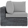 Modway Summon Outdoor Patio Sunbrella® Corner in Canvas Gray - Side Angle