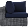 Modway Summon Outdoor Patio Sunbrella® Corner in Canvas Navy - Side Angle