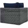 Modway Summon Outdoor Patio Sunbrella® Corner in Canvas Navy - Back Angle - Modway Summon Outdoor Patio Sunbrella® Corner in Canvas Navy - Back Angle