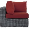 Modway Summon Outdoor Patio Sunbrella® Corner in Canvas Red - Side Angle