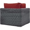 Modway Summon Outdoor Patio Sunbrella® Corner in Canvas Red - Front Angle