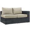 Modway Summon Outdoor Patio Sunbrella® Loveseat in Left Arm - Canvas Gray - Front Side Angle