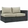 Modway Summon Outdoor Patio Sunbrella® Loveseat in Left Arm - Canvas Gray - Front Side Angle - Modway Summon Outdoor Patio Sunbrella® Loveseat in Left Arm - Canvas Gray - Front Side Angle