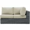 Modway Summon Outdoor Patio Sunbrella® Loveseat in Left Arm - Canvas Gray - Front Angle - Modway Summon Outdoor Patio Sunbrella® Loveseat in Left Arm - Canvas Gray - Front Angle