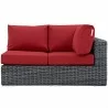 Modway Summon Outdoor Patio Sunbrella® Right Arm Loveseat in Canvas Red - Front Angle - Modway Summon Outdoor Patio Sunbrella® Right Arm Loveseat in Canvas Red - Front Angle