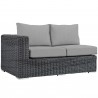 Modway Summon Outdoor Patio Sunbrella® Loveseat in Right Arm - Canvas Antique Beige - Front Side Angle