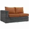 Modway Summon Outdoor Patio Sunbrella® Left Arm Loveseat - Canvas Tuscan - Front Side Angle - Modway Summon Outdoor Patio Sunbrella® Left Arm Loveseat - Canvas Tuscan - Front Side Angle