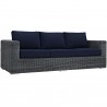 Modway Summon Outdoor Patio Sunbrella® Sofa in Canvas Navy - Front Side Angle