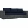 Modway Summon Outdoor Patio Sunbrella® Sofa in Canvas Navy - Front Side Angle - Modway Summon Outdoor Patio Sunbrella® Sofa in Canvas Navy - Front Side Angle