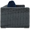 Modway Summon Outdoor Patio Sunbrella® Sofa in Canvas Navy - Side Angle