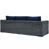 Modway Summon Outdoor Patio Sunbrella® Sofa in Canvas Navy - Back Side Angle
