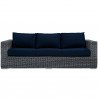 Modway Summon Outdoor Patio Sunbrella® Sofa in Canvas Navy - Front Angle