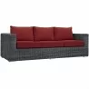 Modway Summon Outdoor Patio Sunbrella® Sofa in Canvas Red - Front Side Angle - Modway Summon Outdoor Patio Sunbrella® Sofa in Canvas Red - Front Side Angle