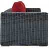 Modway Summon Outdoor Patio Sunbrella® Sofa in Canvas Red - Side Angle