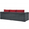 Modway Summon Outdoor Patio Sunbrella® Sofa in Canvas Red - Back Side Angle