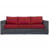 Modway Summon Outdoor Patio Sunbrella® Sofa in Canvas Red - Side Angle