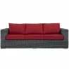 Modway Summon Outdoor Patio Sunbrella® Sofa in Canvas Red - Side Angle - Modway Summon Outdoor Patio Sunbrella® Sofa in Canvas Red - Side Angle