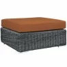 Modway Summon Outdoor Patio Sunbrella® Square Ottoman - Canvas Tuscan - Front Side Angle - Modway Summon Outdoor Patio Sunbrella® Square Ottoman - Canvas Tuscan - Front Side Angle