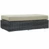 Modway Summon Outdoor Patio Sunbrella® Rectangle Ottoman in Canvas Antique Beige - Front Side Angle - Modway Summon Outdoor Patio Sunbrella® Rectangle Ottoman in Canvas Antique Beige - Front Side Angle