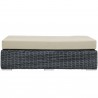 Modway Summon Outdoor Patio Sunbrella® Rectangle Ottoman in Canvas Antique Beige - Front Angle