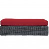Modway Summon Outdoor Patio Sunbrella® Rectangle Ottoman in Canvas Antique Red - Front Angle