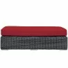 Modway Summon Outdoor Patio Sunbrella® Rectangle Ottoman in Canvas Antique Red - Front Angle - Modway Summon Outdoor Patio Sunbrella® Rectangle Ottoman in Canvas Antique Red - Front Angle