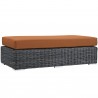 Modway Summon Outdoor Patio Sunbrella® Rectangle Ottoman in Canvas Antique Tuscan - Front Side Angle