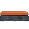 Modway Summon Outdoor Patio Sunbrella® Rectangle Ottoman in Canvas Antique Tuscan - Front Angle