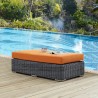 Modway Summon Outdoor Patio Sunbrella® Rectangle Ottoman in Canvas Antique Tuscan - Lifestyle